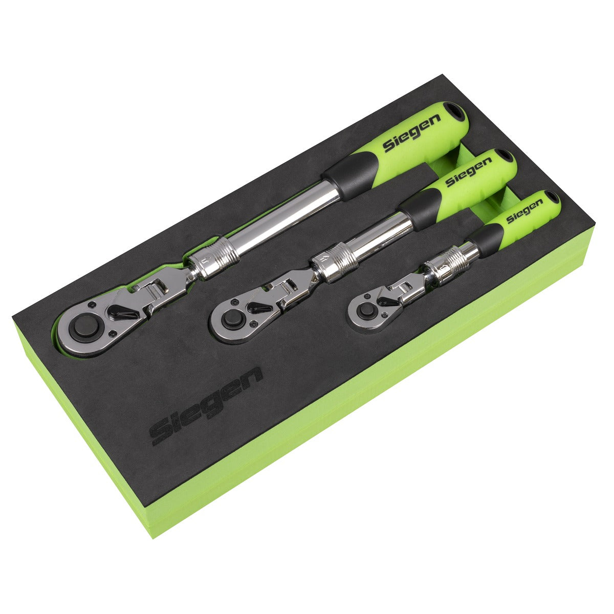 Siegen Extendable Flexi-Head Ratchet Wrench Set 3pc S01297