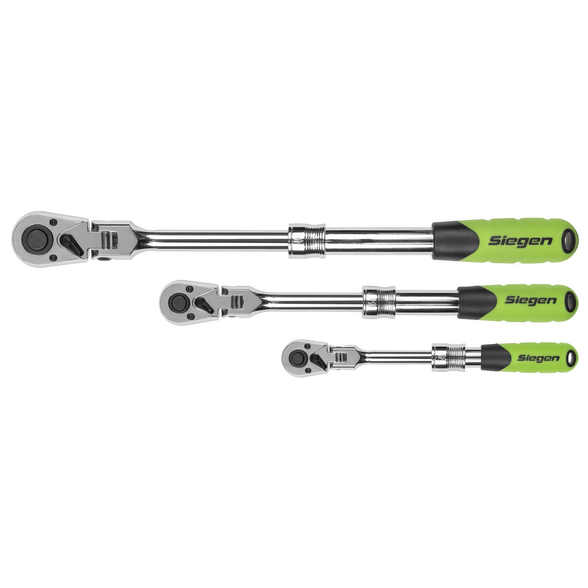 Siegen Extendable Flexi-Head Ratchet Wrench Set 3pc S01297