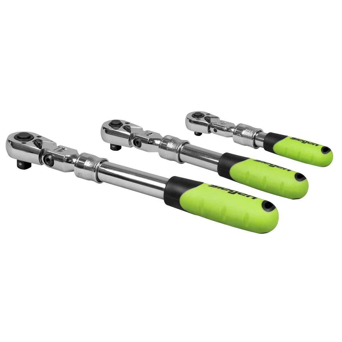 Siegen Extendable Flexi-Head Ratchet Wrench Set 3pc S01297