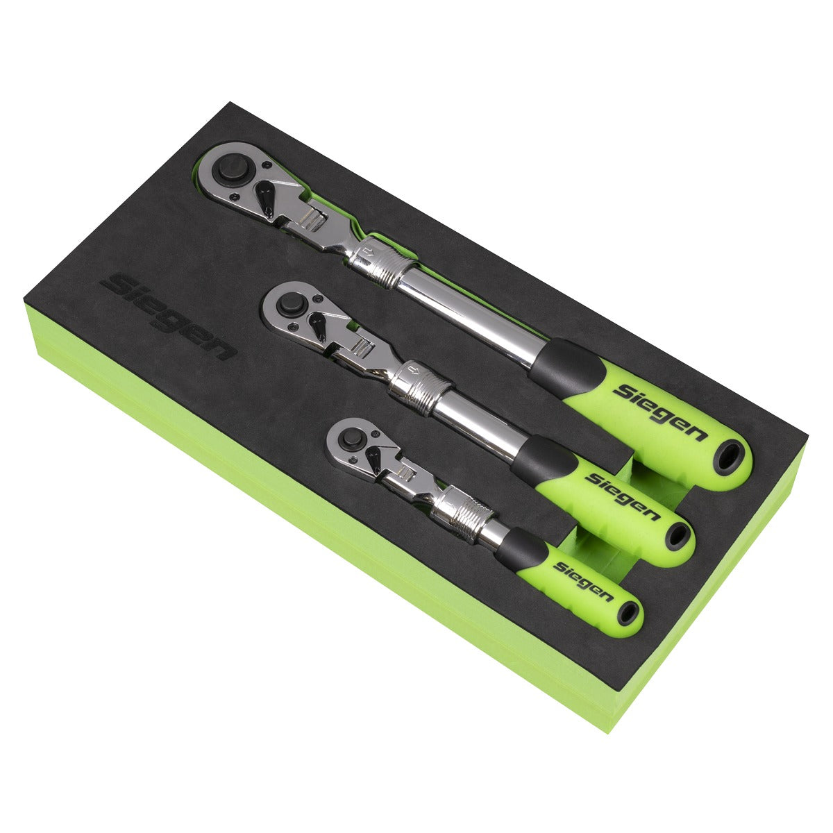 Siegen Extendable Flexi-Head Ratchet Wrench Set 3pc S01297
