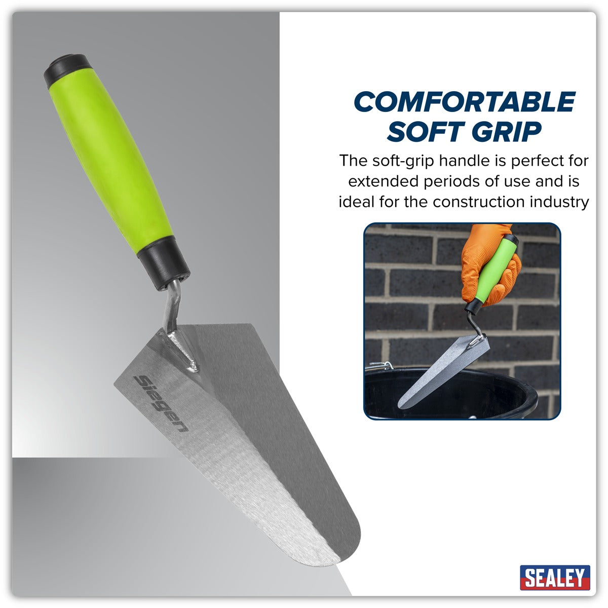 Siegen Gauging Trowel with Soft Grip Handle 175mm S01303