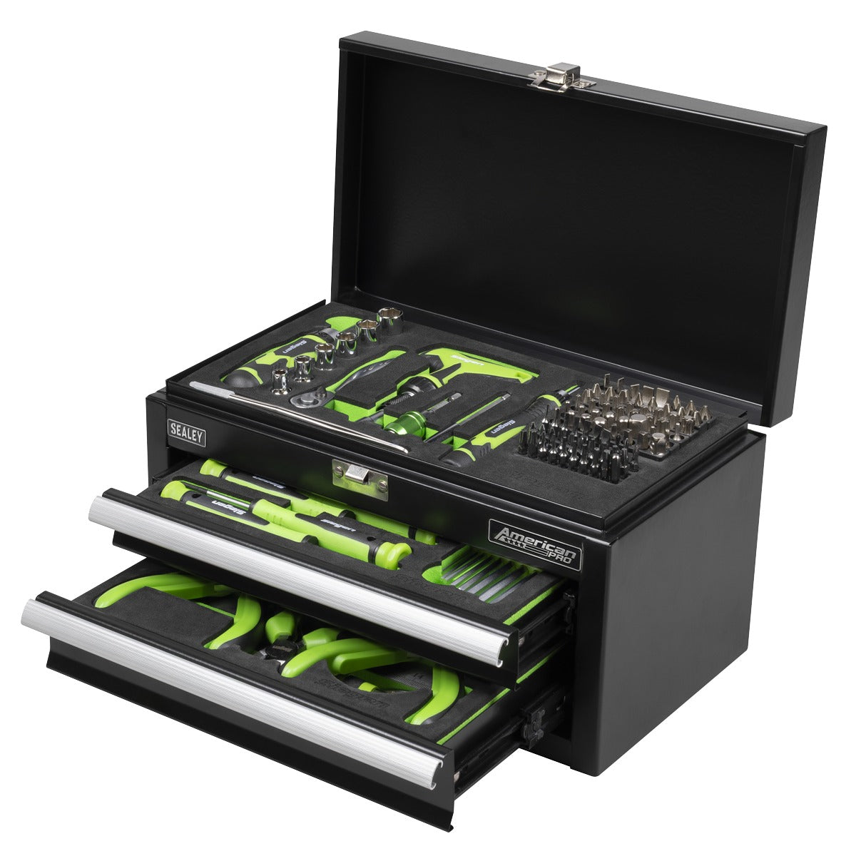 Siegen Mini Toolbox 2 Drawer with 111pc Tool Kit S01335