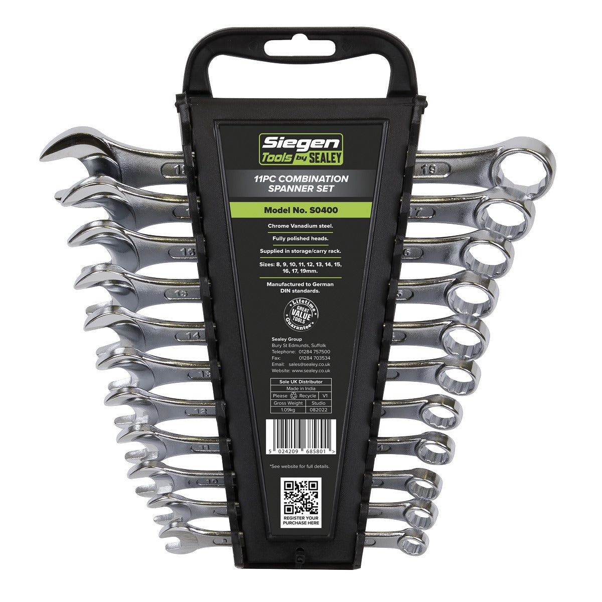Siegen Combination Spanner Set 11pc S0400