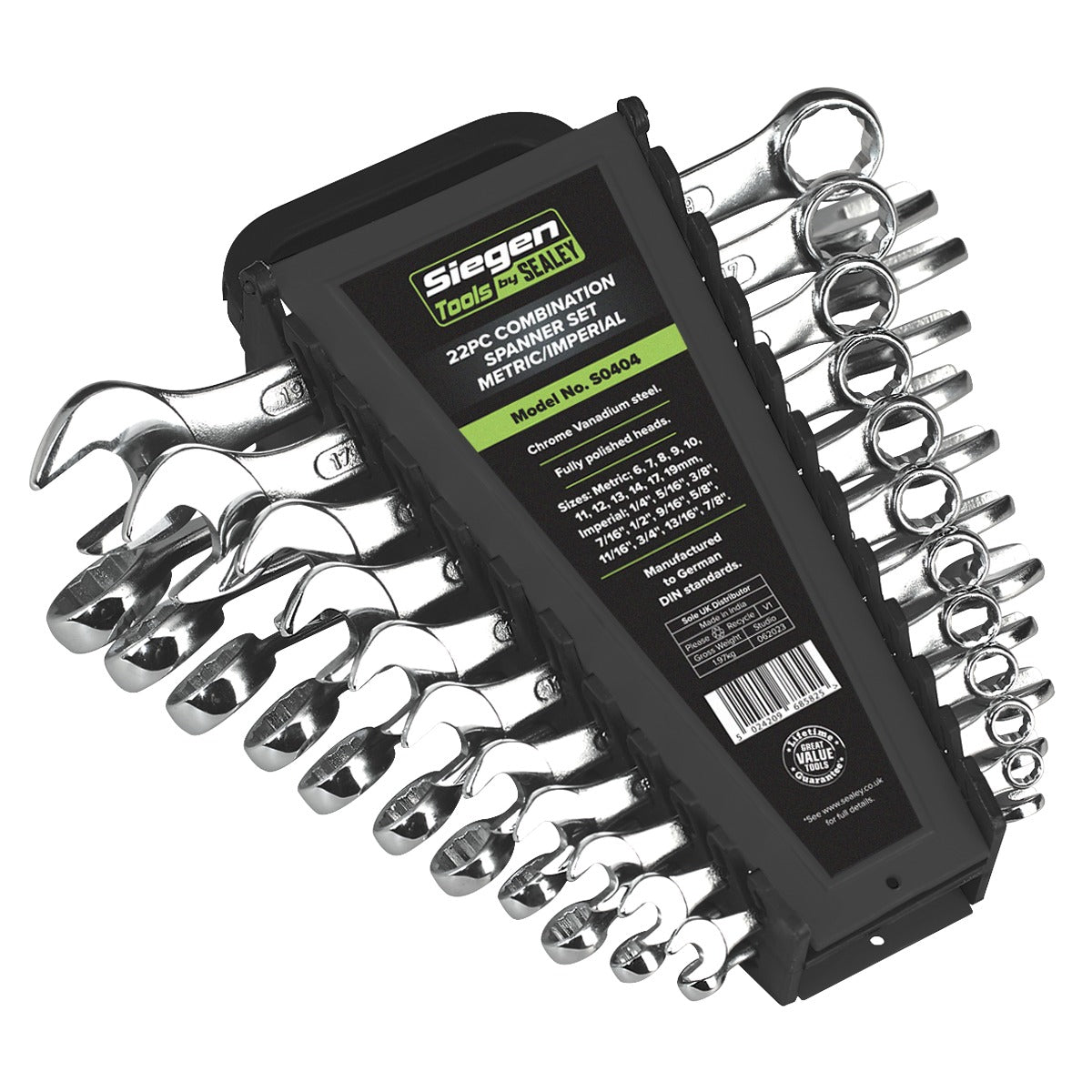 Siegen Metric/Imperial Combination Spanner Set 22pc S0404