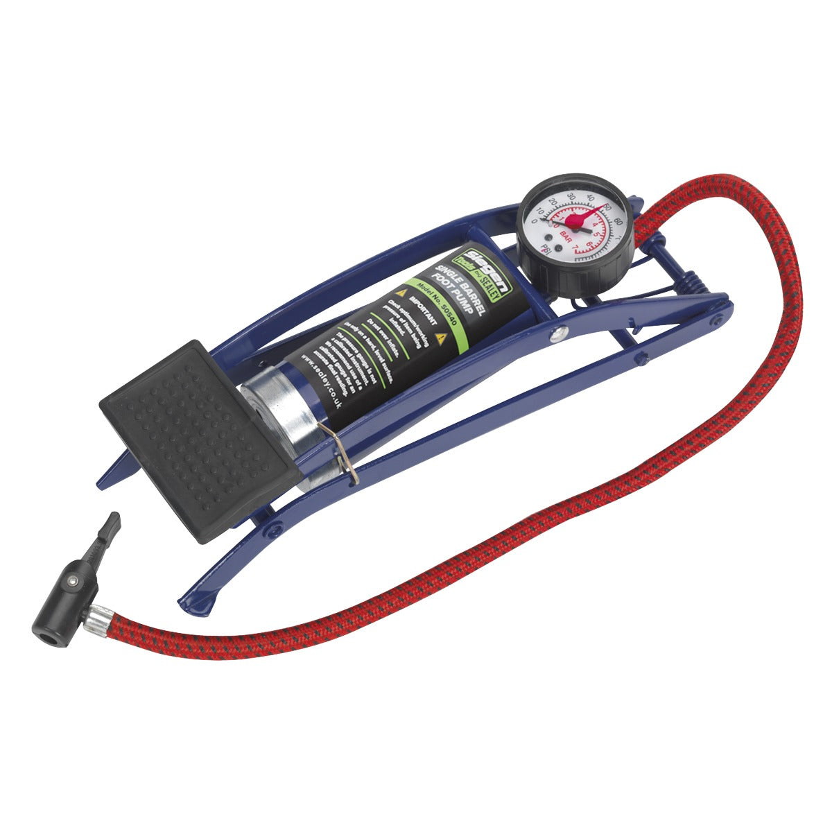 Siegen Single Barrel Foot Pump S0540