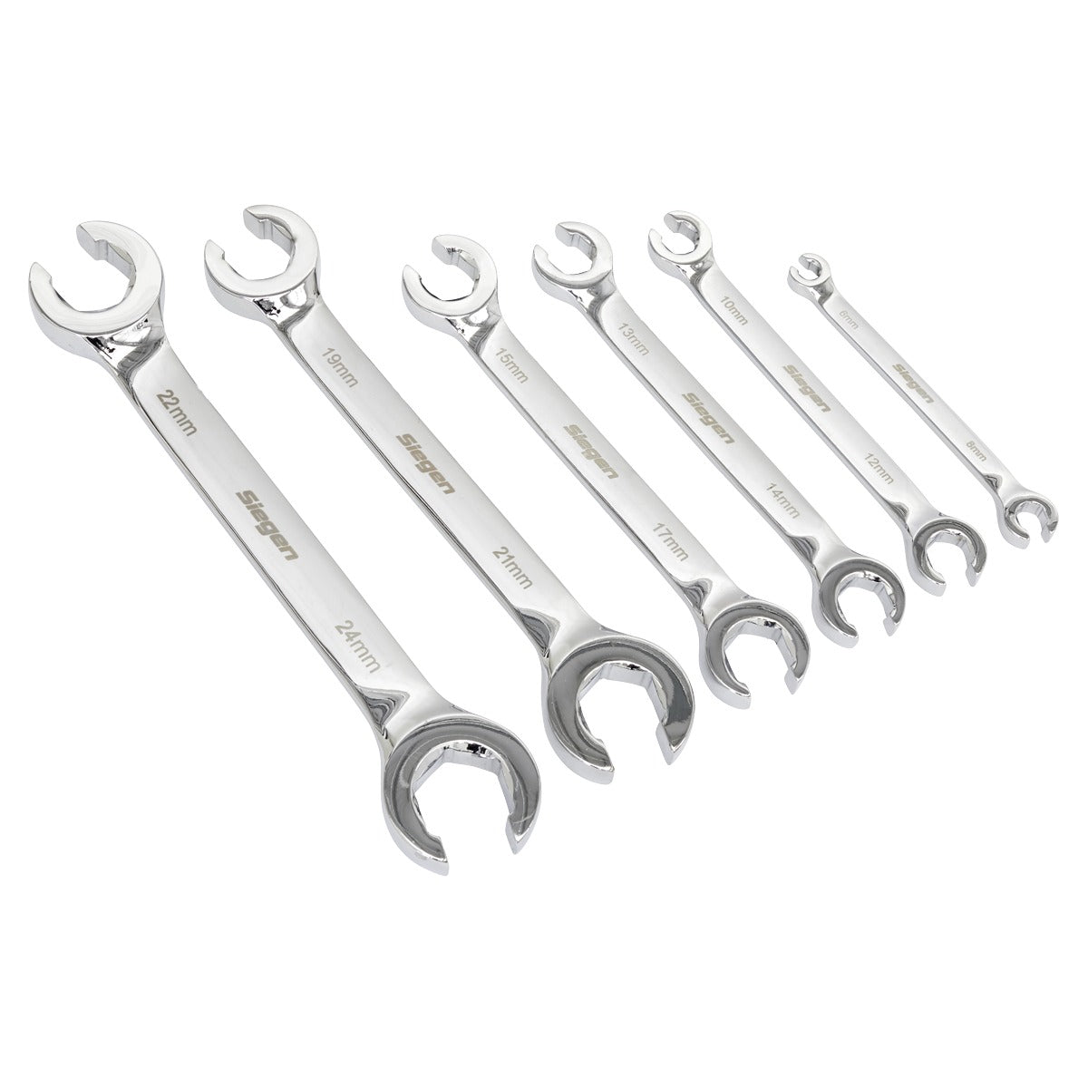 Siegen Flare Nut Spanner Set in EVA Foam Tray 6pc S0767