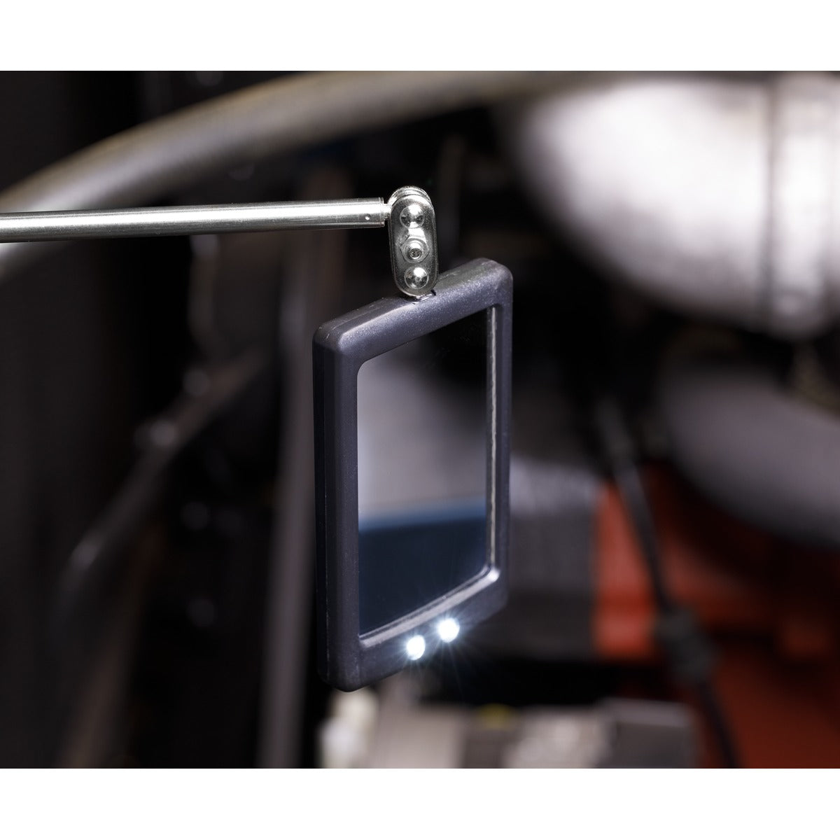 Siegen Telescopic Inspection Mirror with 2 LEDs 52 x 83mm S0948