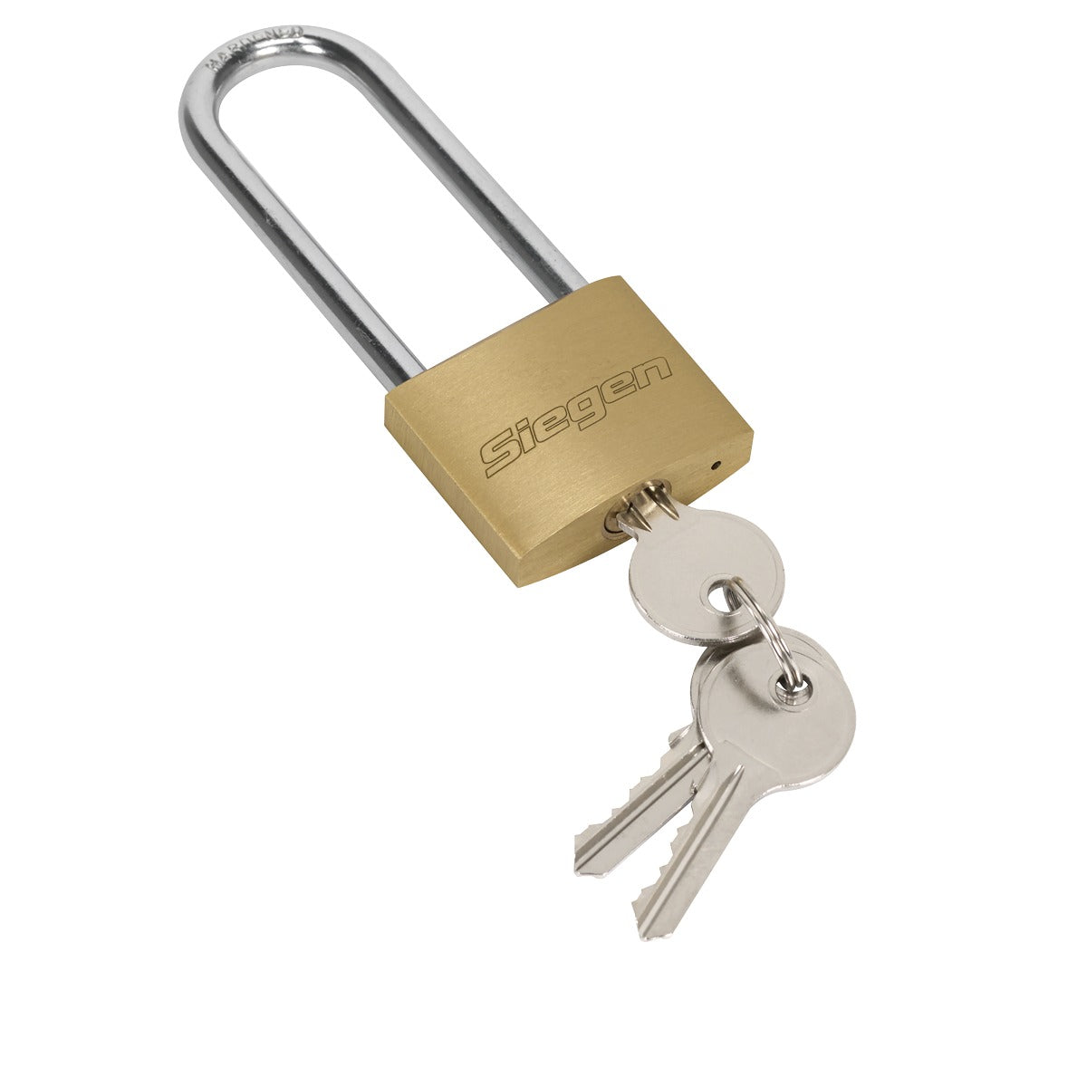 Siegen Brass Body Padlock with Brass Cylinder Long Shackle 40mm S0989