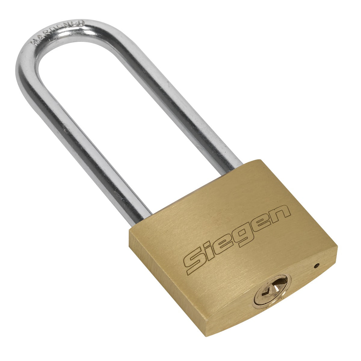 Siegen Brass Body Padlock with Brass Cylinder Long Shackle 40mm S0989