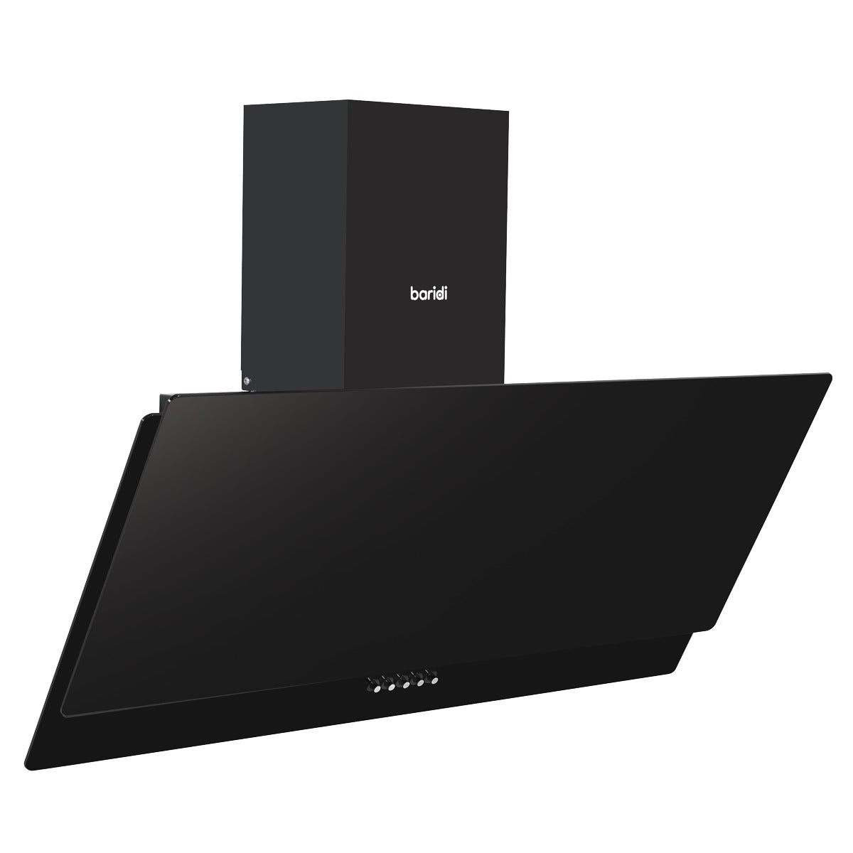 Baridi Angled Chimney Cooker Hood with Carbon Filters & LED Lamp 90cm, Energy Class A - Black Glass DH106