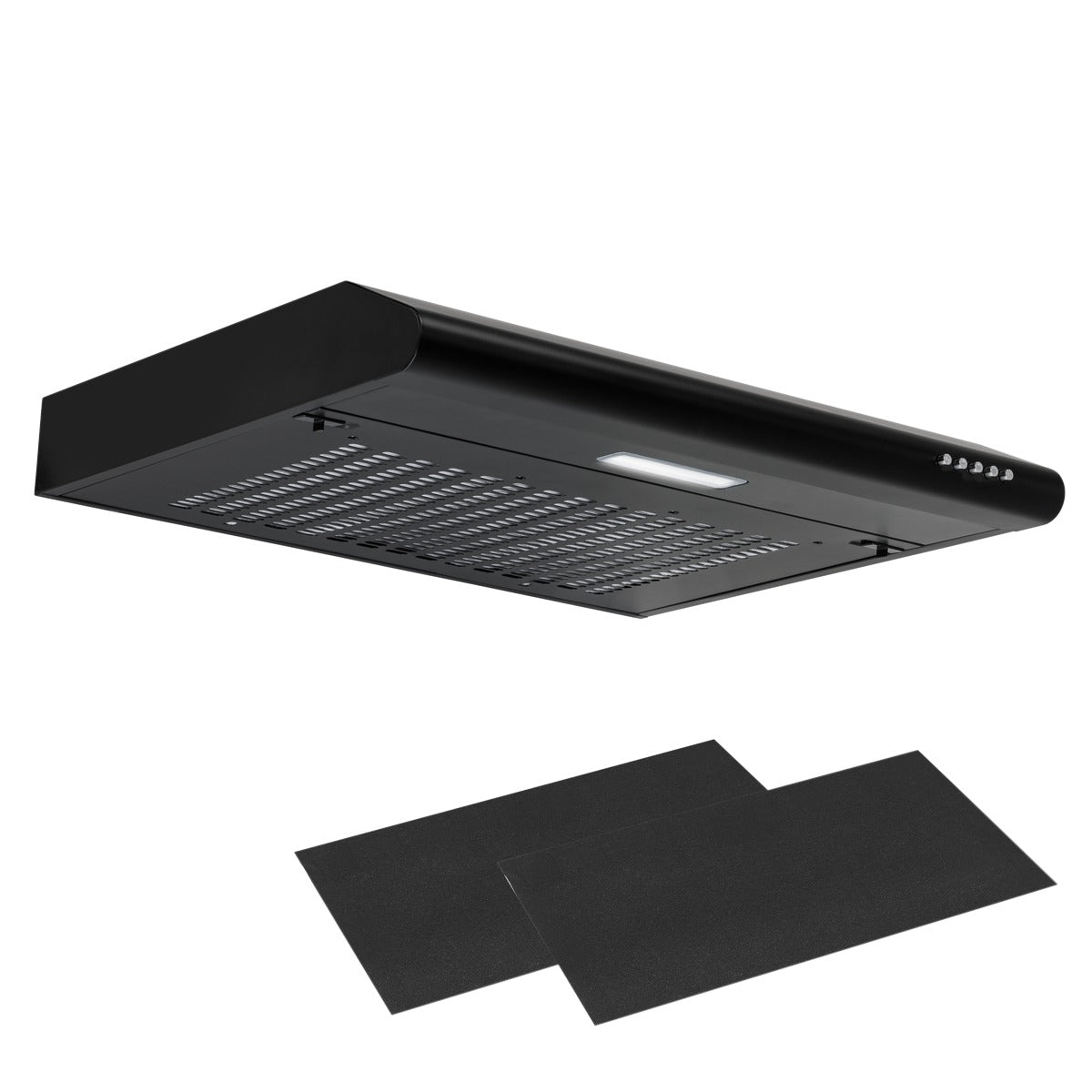 Baridi Visor Cooker Hood Extractor Fan 60cm - Black DH107
