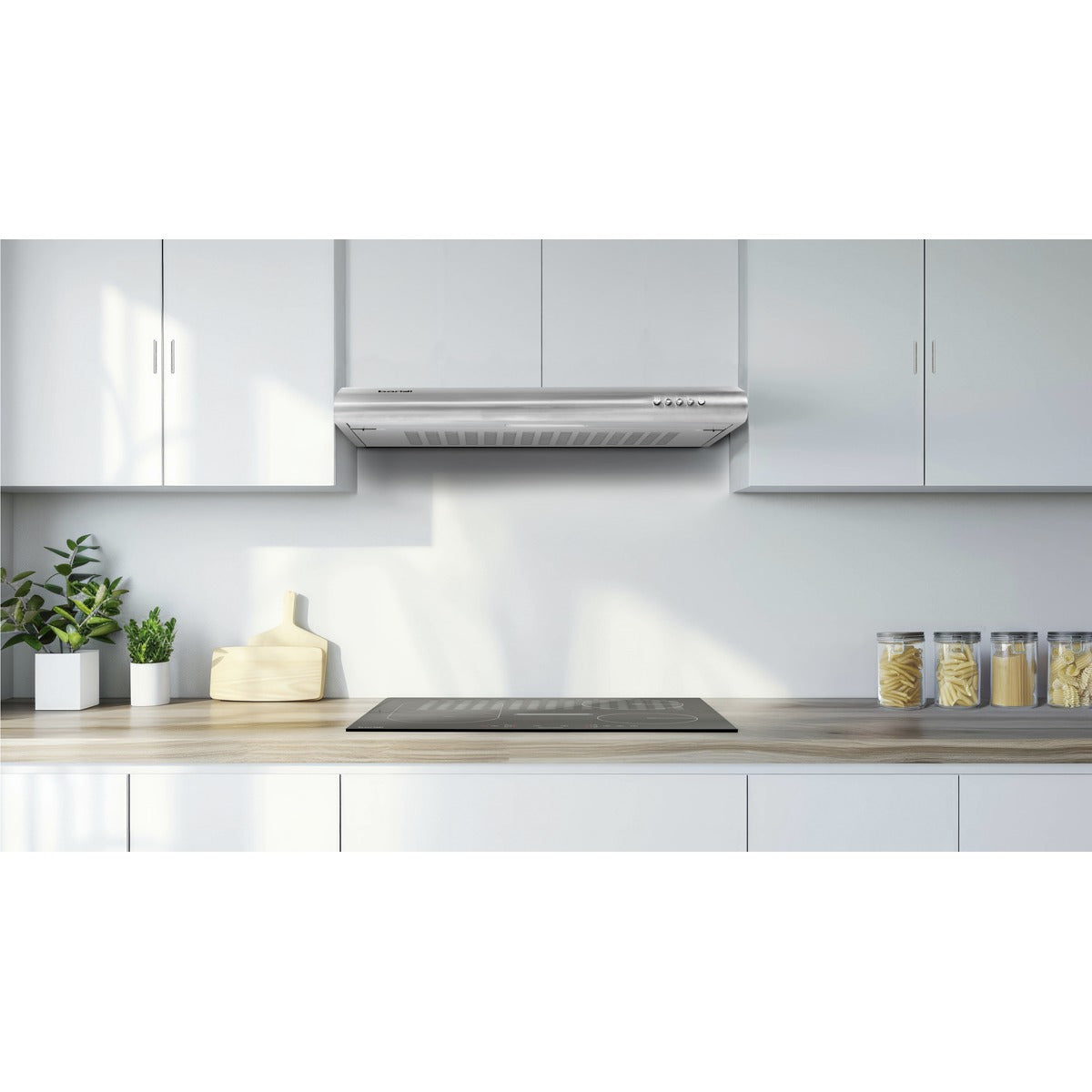 Baridi Visor Cooker Hood Extractor Fan 60cm - Stainless Steel DH108