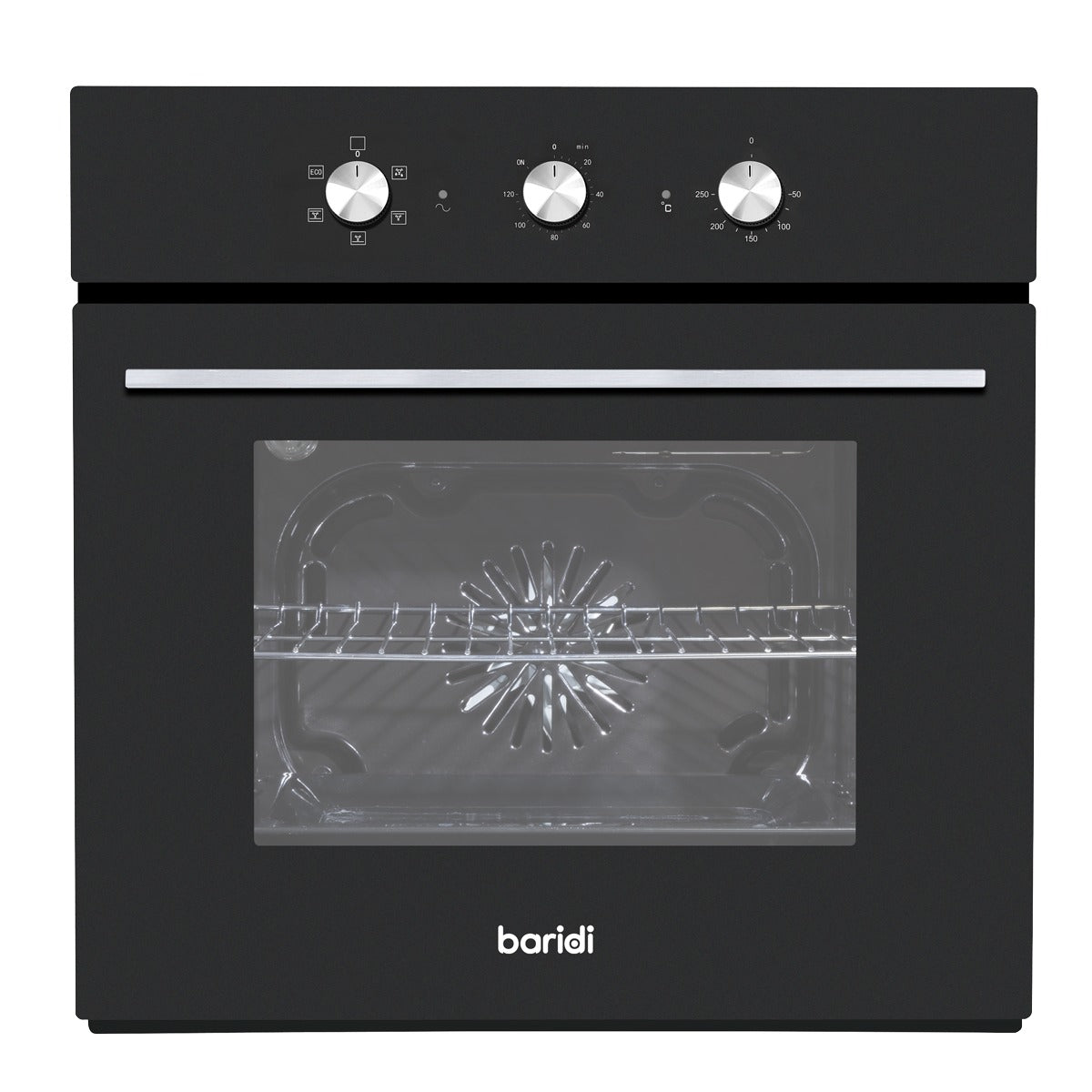 Baridi Built-In 5-Function Fan Assisted Oven with Timer 60cm, 55L Capacity - Black DH110