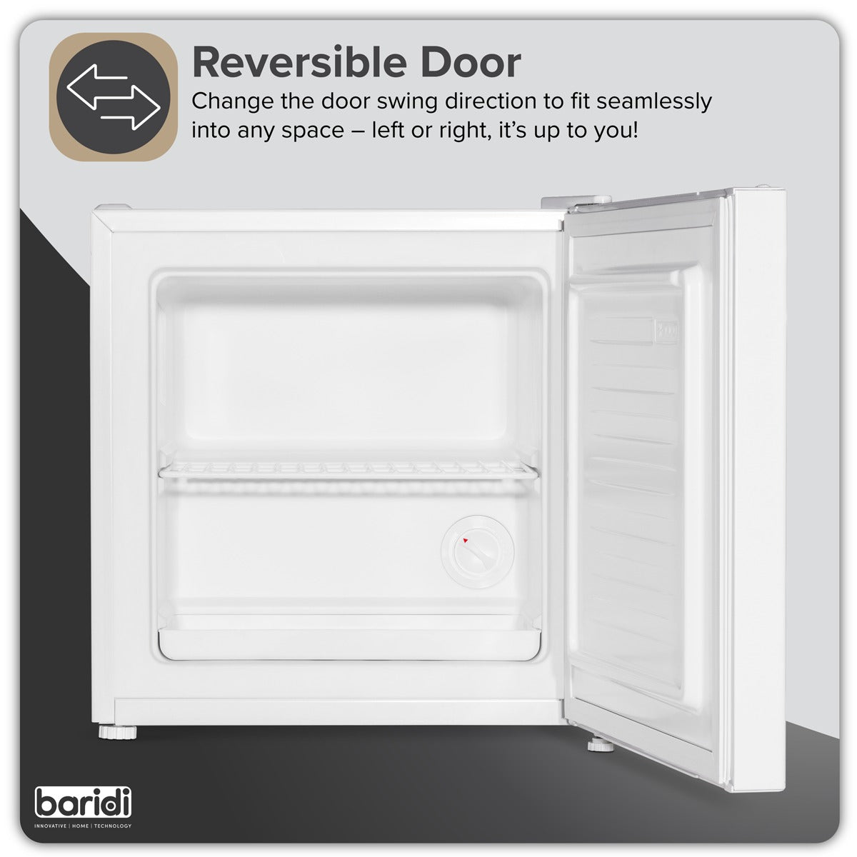 Baridi Mini Tabletop Fridge/Freezer, 31L Capacity - White DH254