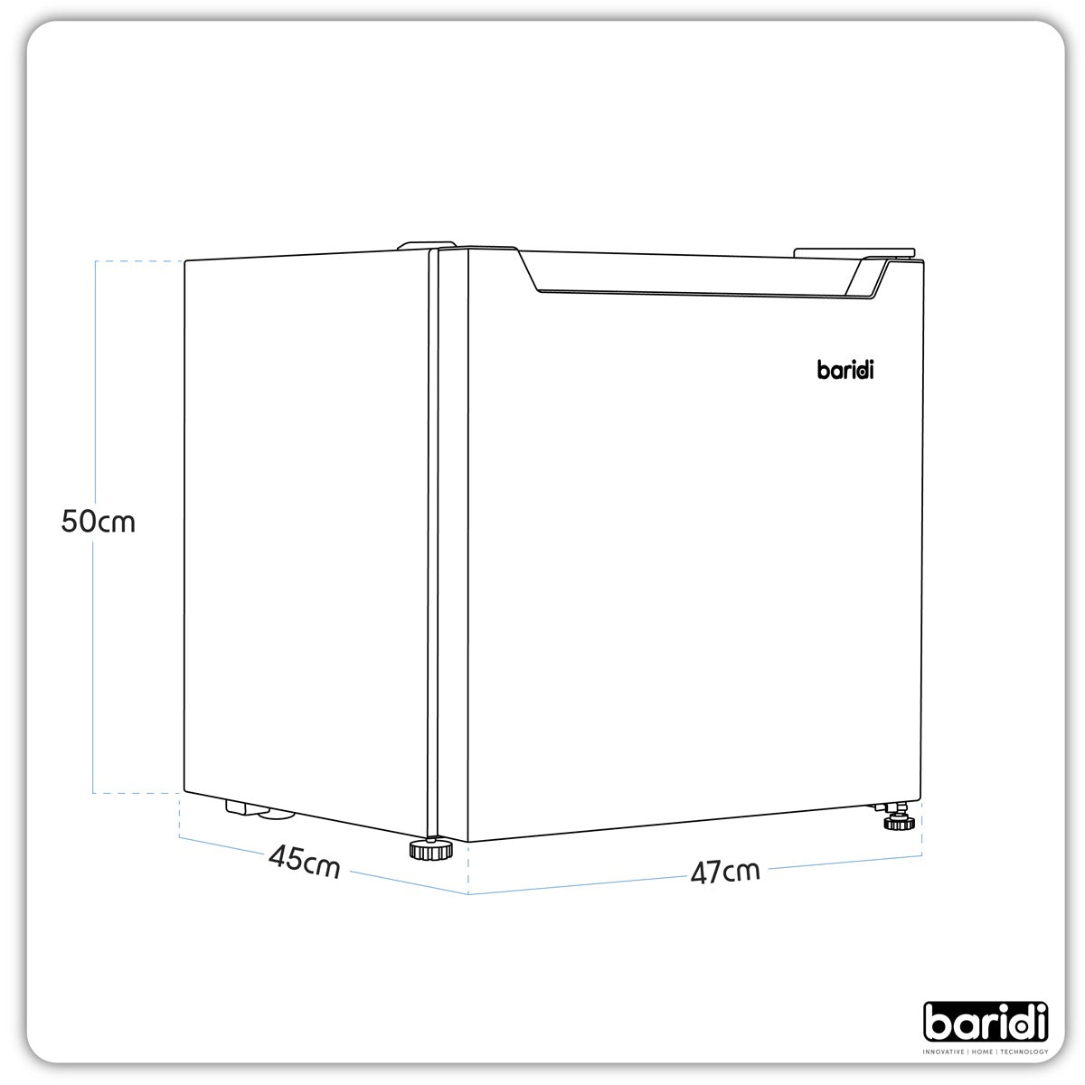 Baridi Mini Tabletop Fridge/Freezer, 31L Capacity - Black DH255