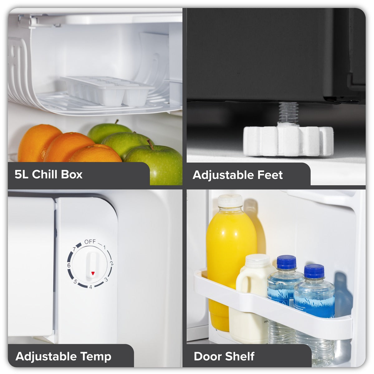 Baridi Tabletop Fridge with Ice Box, 46L Capacity DH257