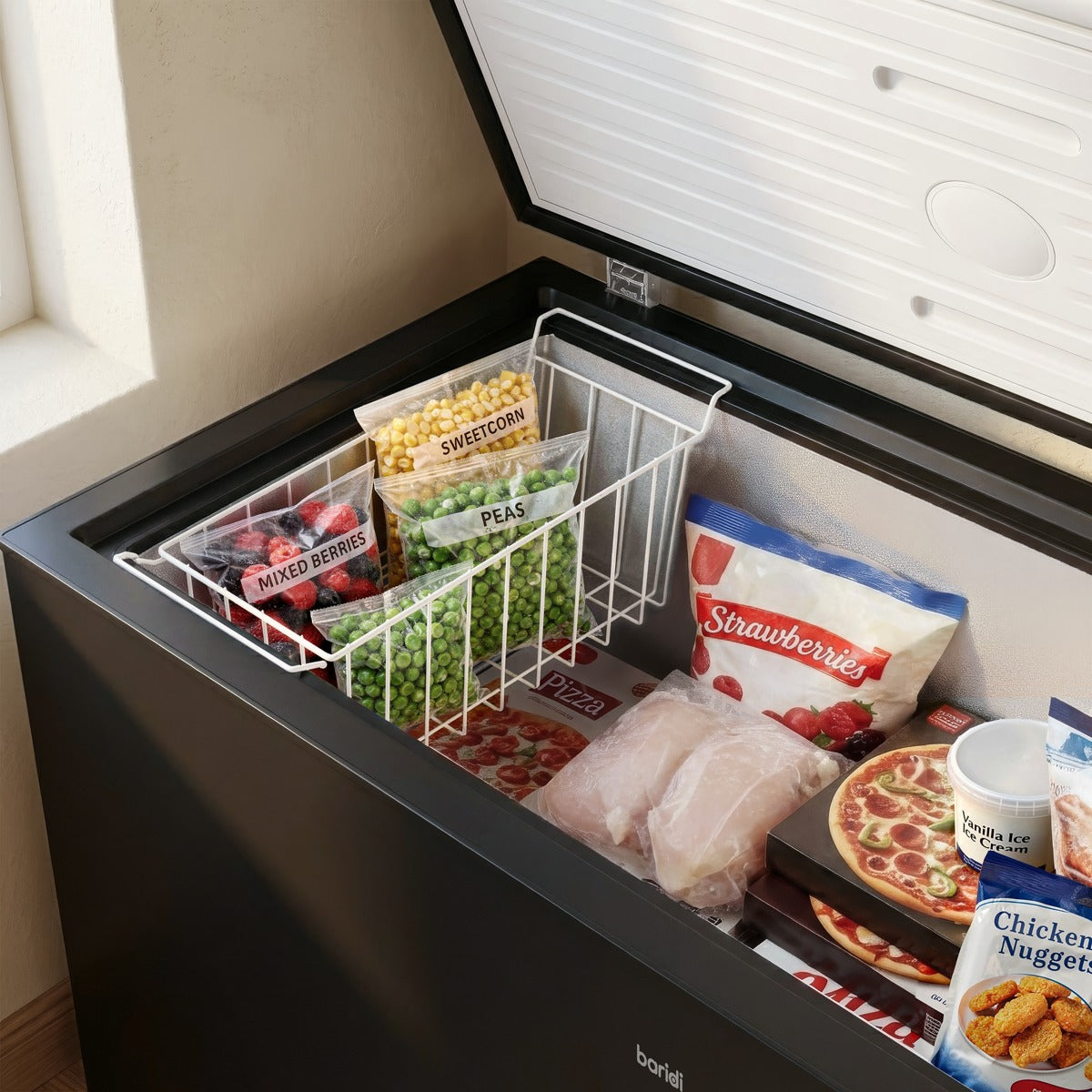 Baridi Freestanding Chest Freezer 254L Capacity - Black DH259