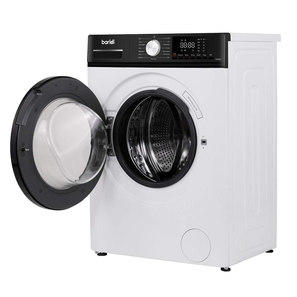 Baridi 8kg Washing Machine, Front Loading, 1400rpm Energy Rating A – White DH262