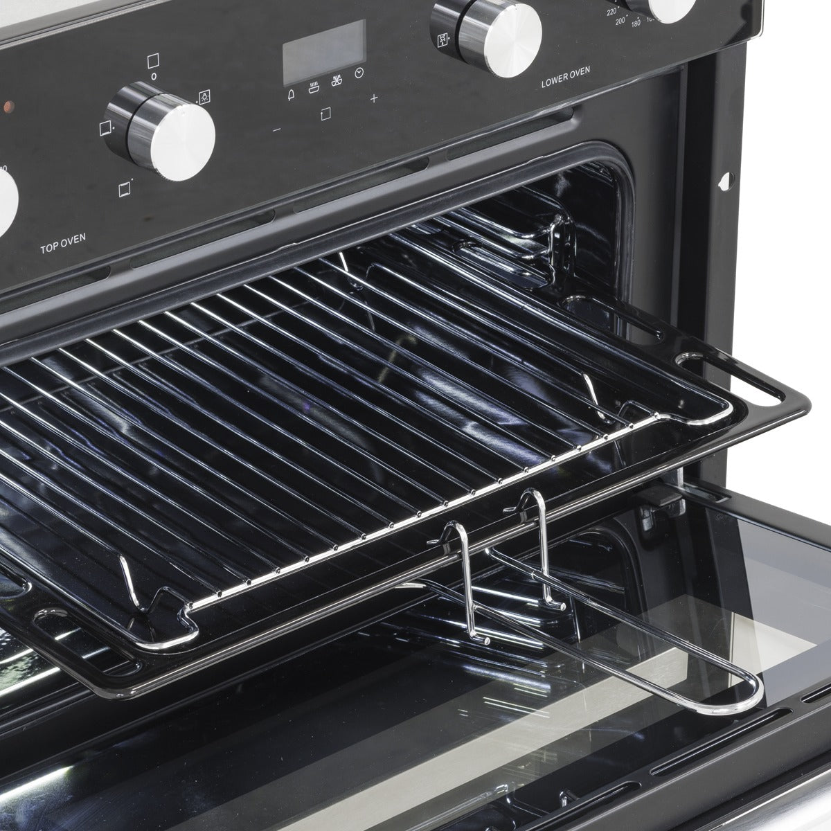 Baridi 90cm Built-In Double Oven, 88L Capacity, Energy Rating A - Black DH279