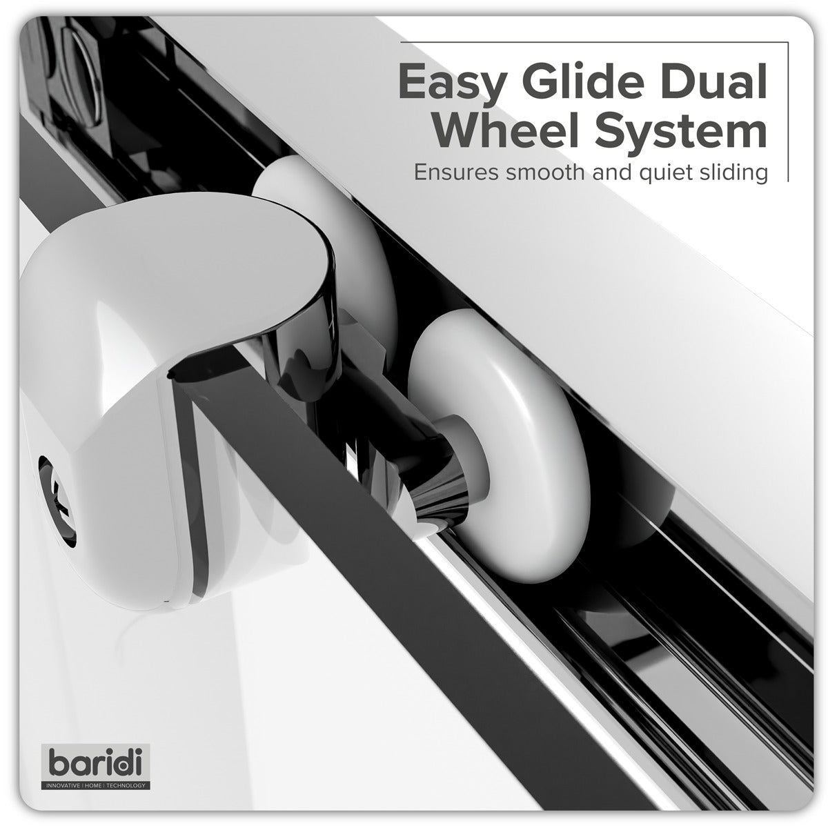 Baridi Sliding Shower Door 1200 x 1850mm, 6mm Tempered Glass, Reversible - Black DH295
