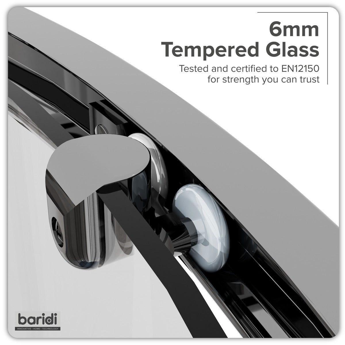 Baridi Quadrant Shower Entry Enclosure 900 x 900 x 1850mm with 6mm Tempered Glass - Chrome DH302