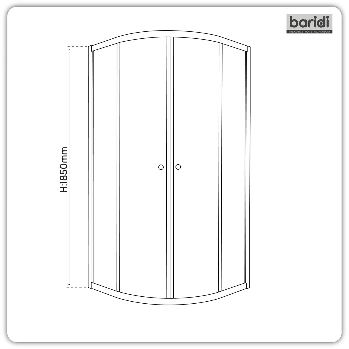 Baridi Quadrant Shower Entry Enclosure 900 x 900 x 1850mm with 6mm Tempered Glass - Chrome DH302