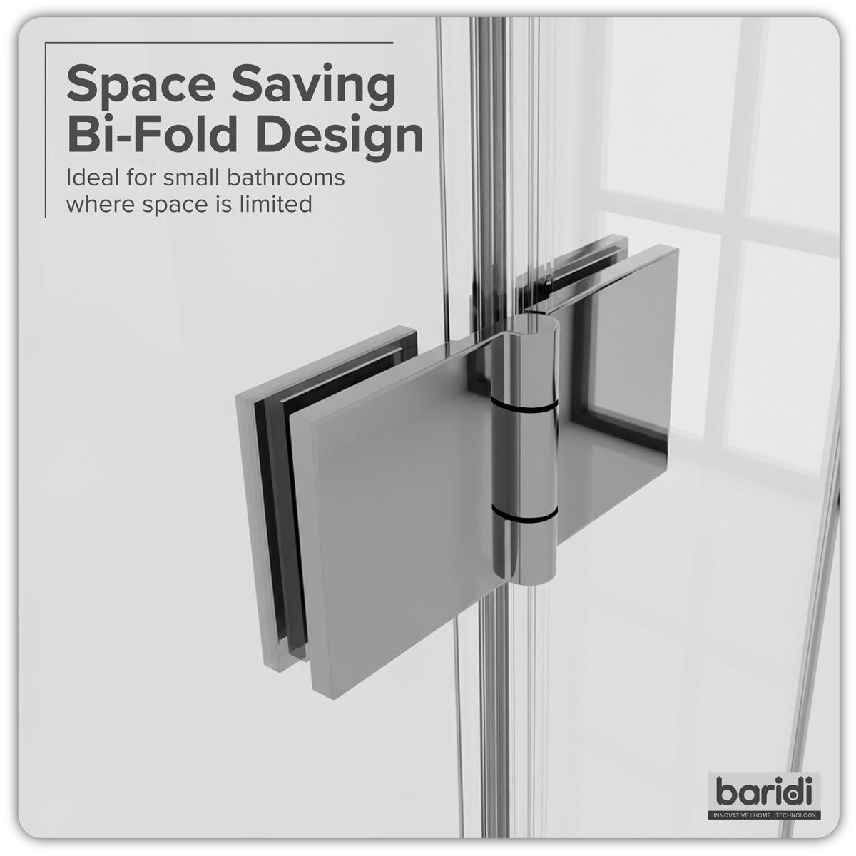 Baridi Bi-Fold Shower Door 800 x 1850mm, 6mm Tempered Glass, Reversible - Chrome DH305