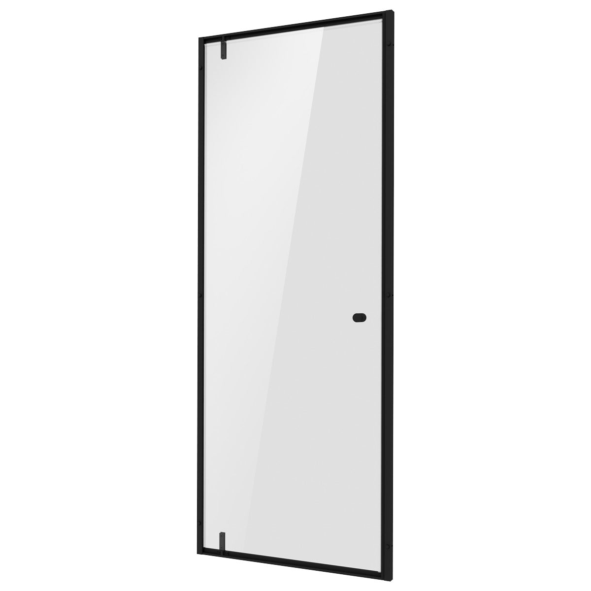 Baridi Hinged Shower Door 800 x 1850mm, 6mm Tempered Glass, Reversible - Black DH307