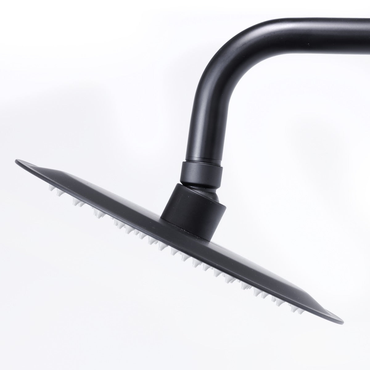 Baridi Thermostatic Shower Mixer Set, 20cm Round Head, Adjustable Rail - Black DH315