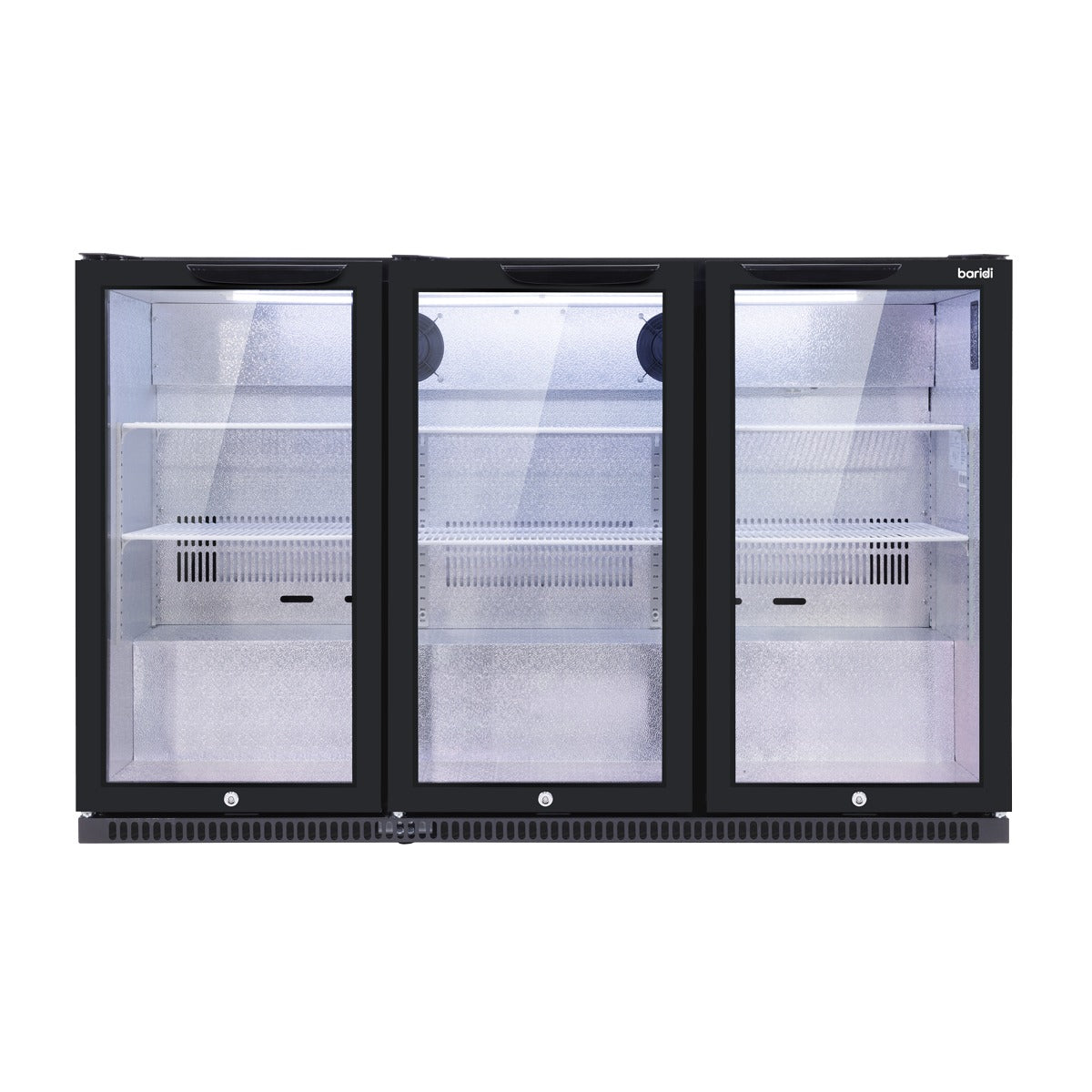 Baridi Hinged Triple Door, Back Bar Drinks Fridge/Cooler, 307L Capacity DH336