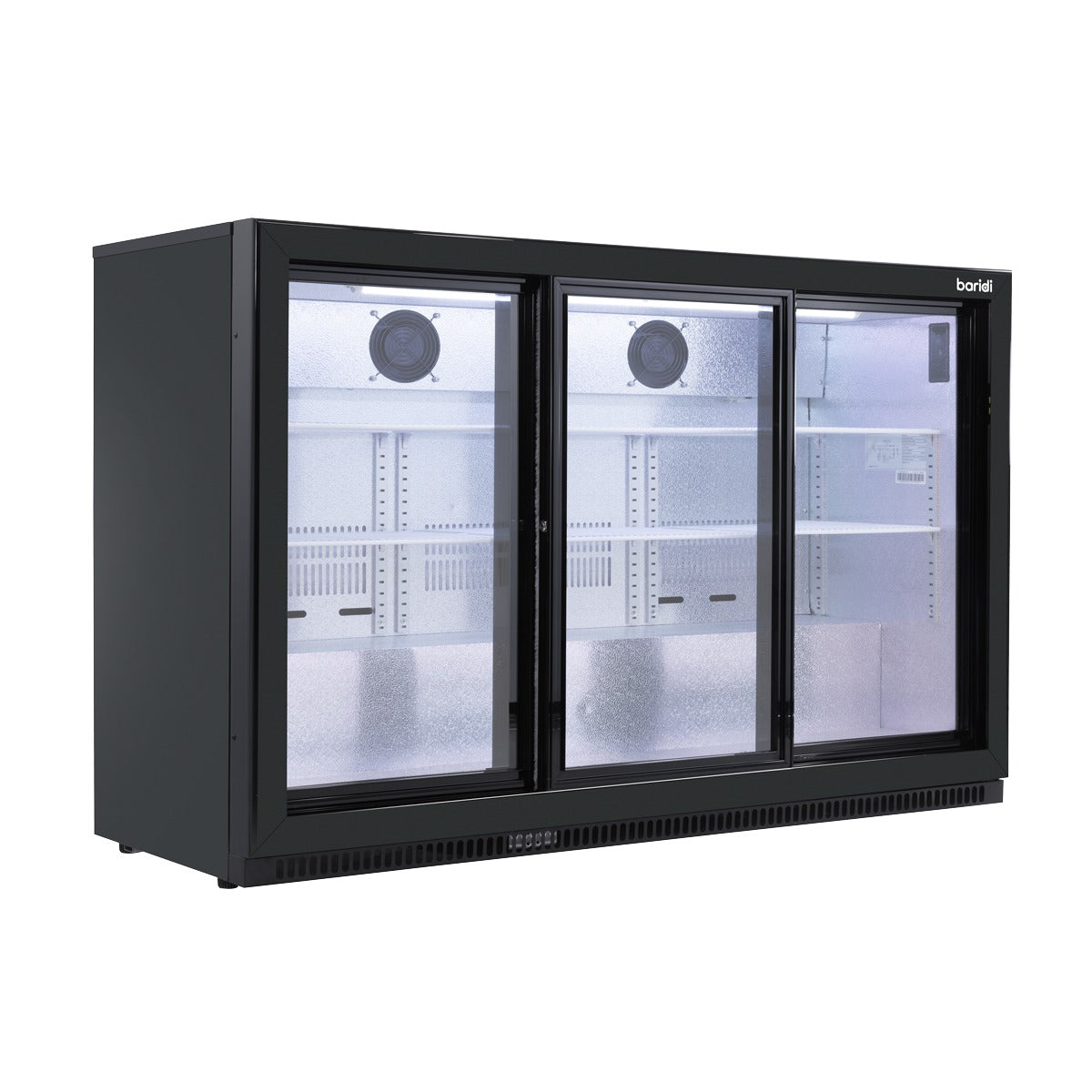 Baridi Sliding Triple Door, Back Bar Drinks Fridge/Cooler, 307L Capacity DH337