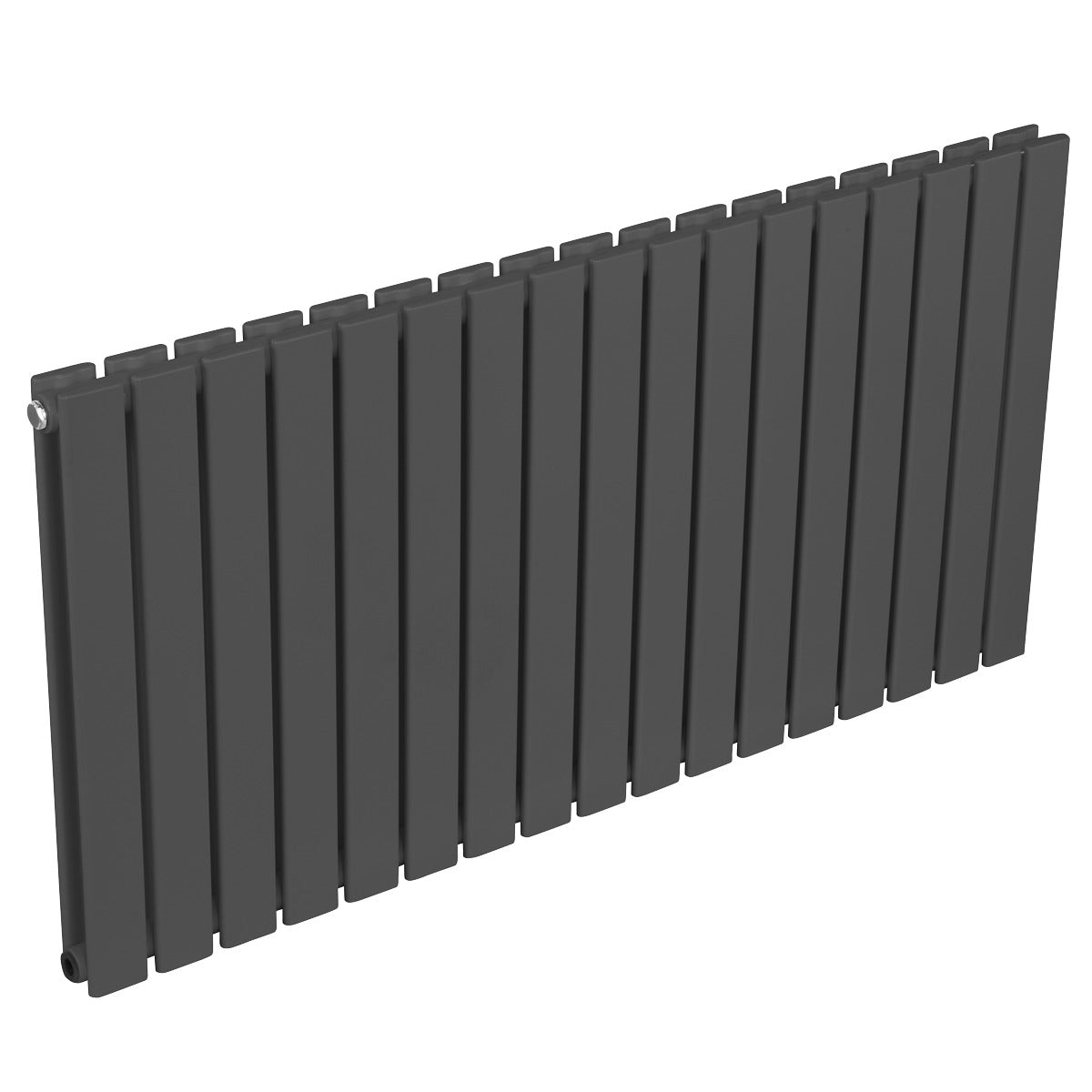 Baridi Horizontal Radiator Contemporary Double Flat Panel Design 600 x 1190mm – Anthracite DH342