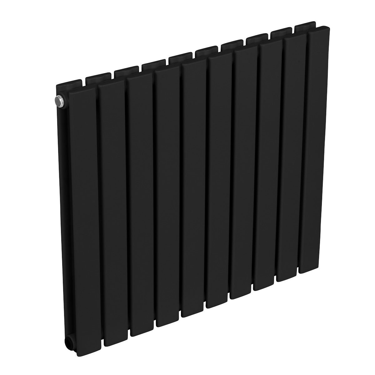 Baridi Horizontal Radiator Contemporary Double Flat Panel Design 600 x 700mm – Black DH345