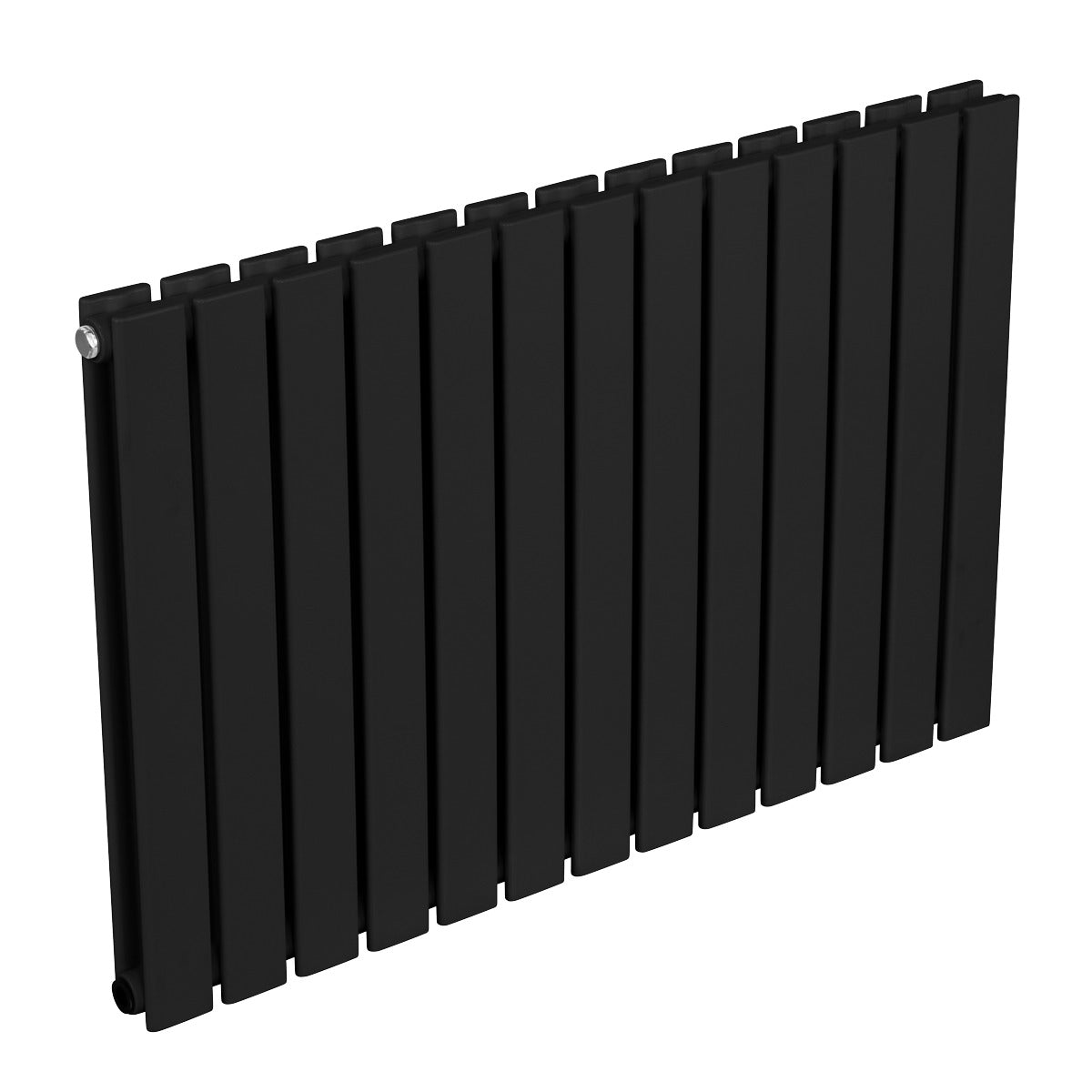 Baridi Horizontal Radiator Contemporary Double Flat Panel Design 600 x 910mm – Black DH346