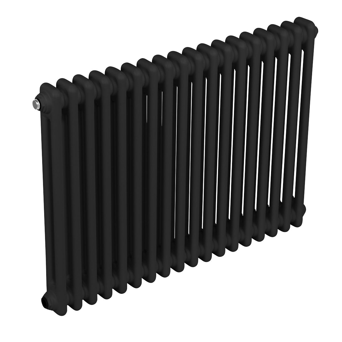 Baridi Horizontal Traditional 2 Column Radiator 600 x 832mm – Black DH363