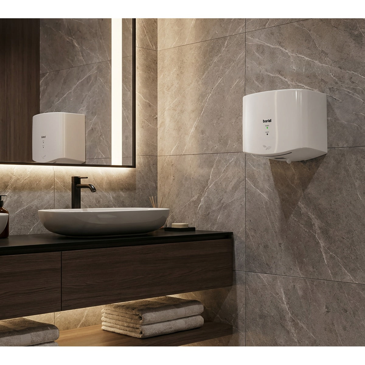Baridi High Speed Hand Dryer with Auto Sensor 1400-1650W - White DH378