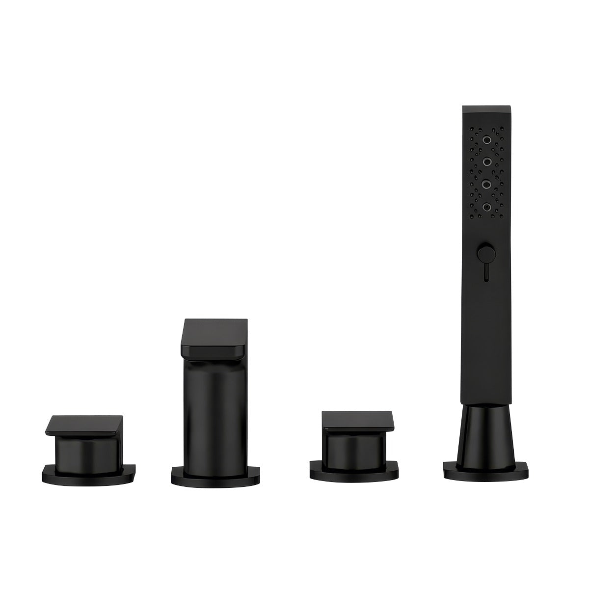 Baridi Bath Mounting 4-Hole Mixer Tap with Shower Head - Matt Black DH399