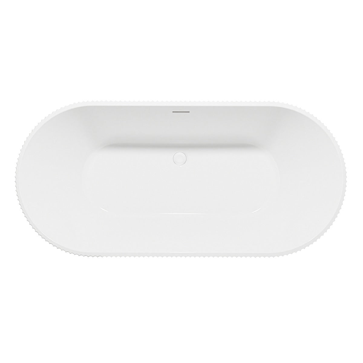 Baridi Double-Ended Fluted Design Bath with Slim Rim 150cm – Gloss White DH419