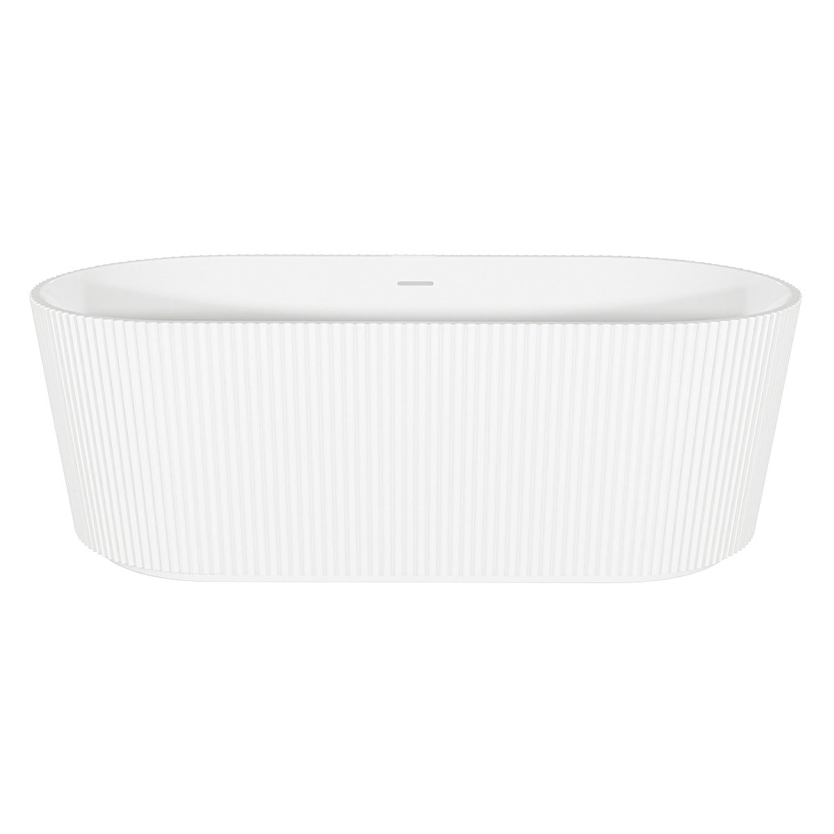 Baridi Double-Ended Fluted Design Bath with Slim Rim 168cm – Gloss White DH420