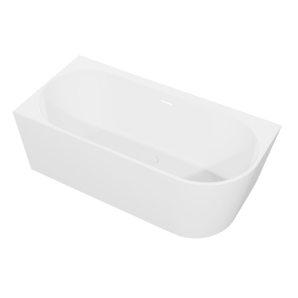 Baridi Left-Hand Corner Slim Rim Bath with Overflow System 150cm – Gloss White DH423