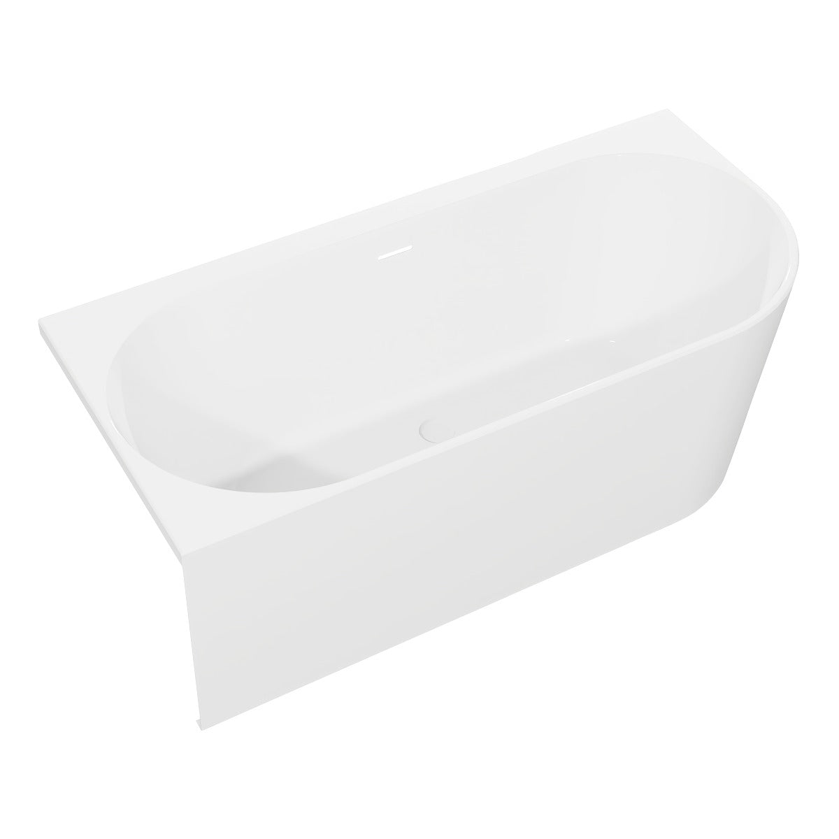 Baridi Left-Hand Corner Slim Rim Bath with Overflow System 160cm – Gloss White DH424