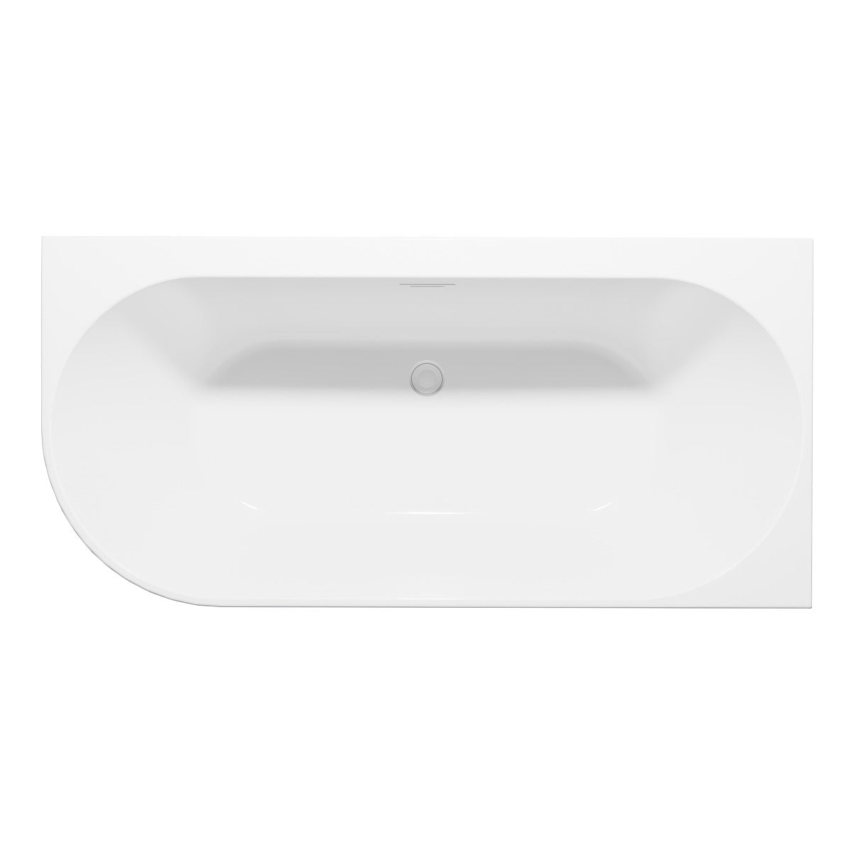 Baridi Right-Hand Corner Slim Rim Bath with Overflow System 150cm – Gloss White DH426