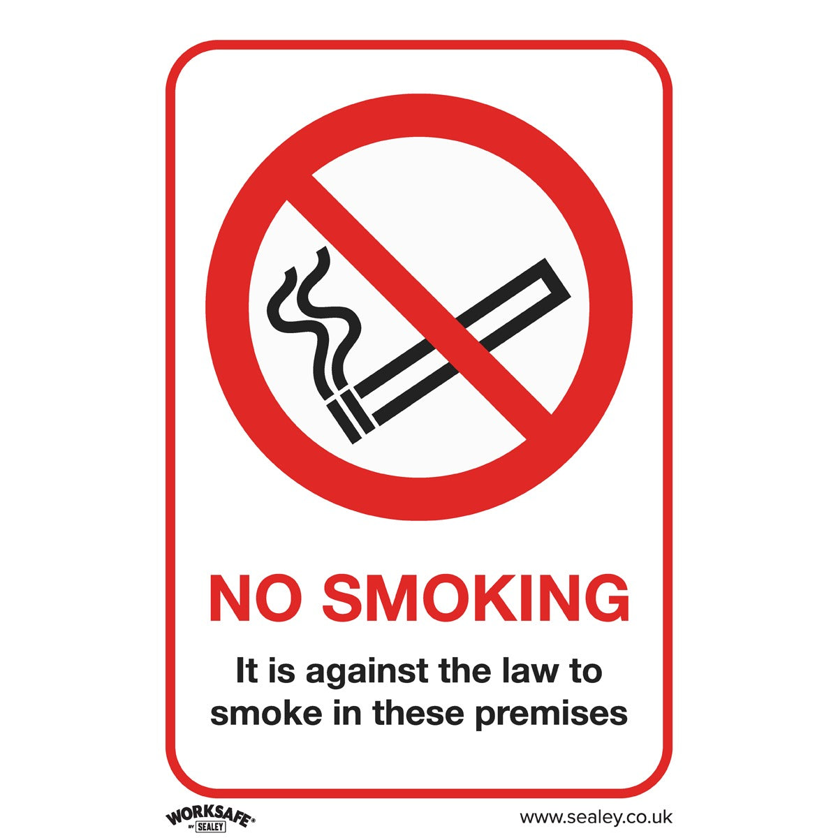 Worksafe No Smoking On Premises Safety Sign - Rigid Plastic SS12P1
