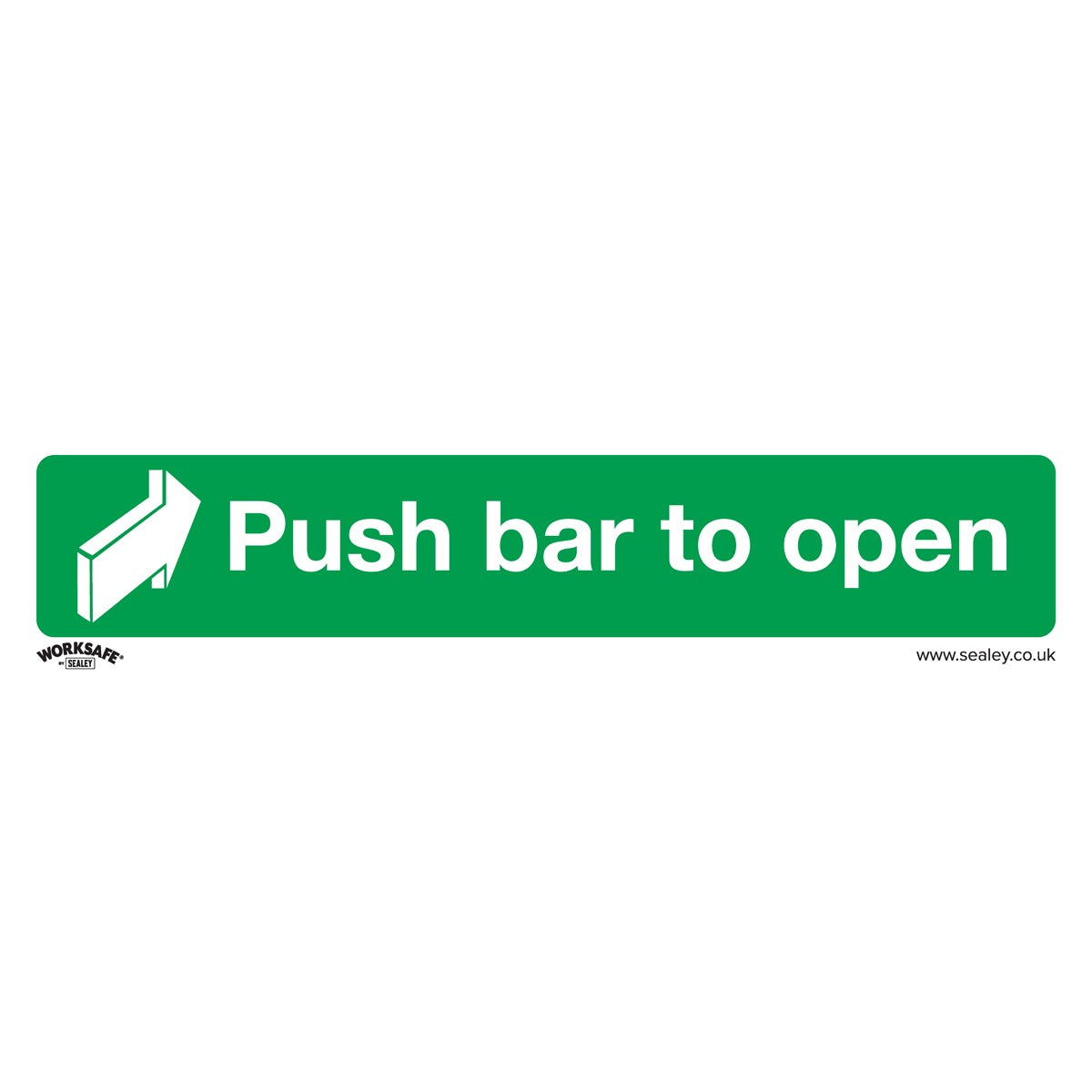 Worksafe Push Bar To Open Safety Sign, Self-Adhesive Vinyl - Pack of 10 SS29V10