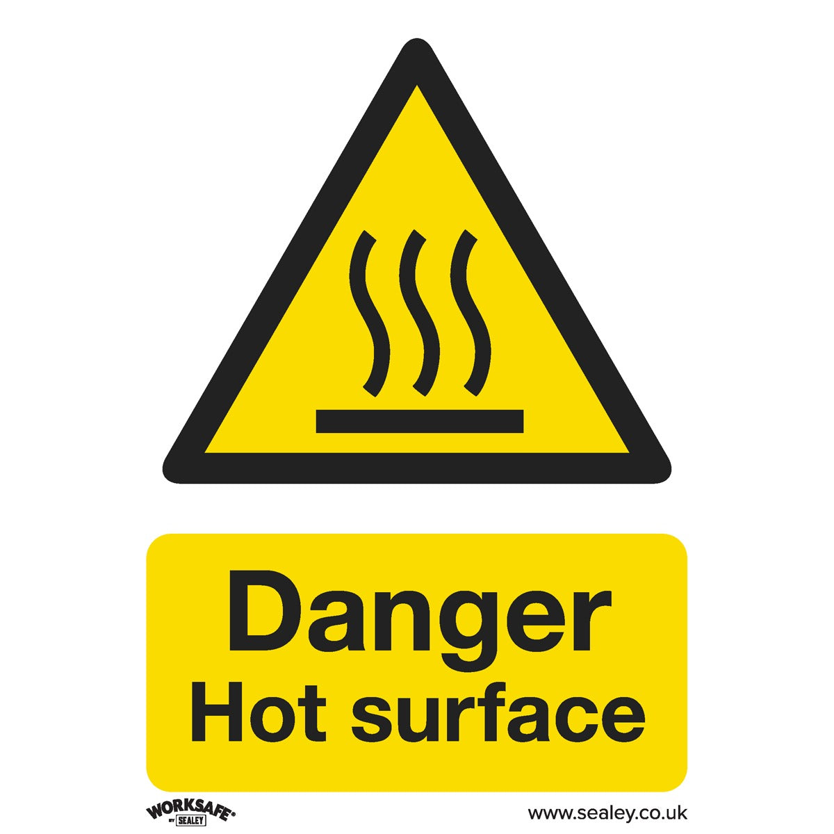Worksafe Danger Hot Surface Safety Sign - Self-Adhesive Vinyl SS42V1