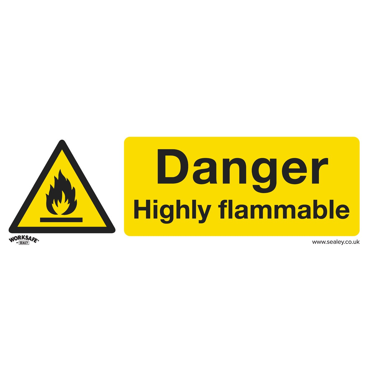 Worksafe Danger Highly Flammable Safety Sign - Self-Adhesive Vinyl SS45V1