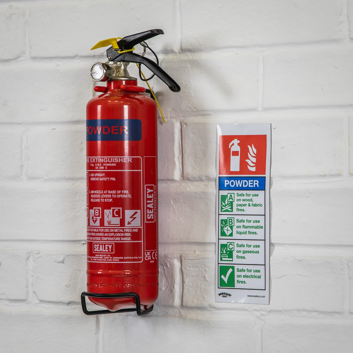 Worksafe Powder Fire Extinguisher Safety Sign - Rigid Plastic SS52P1