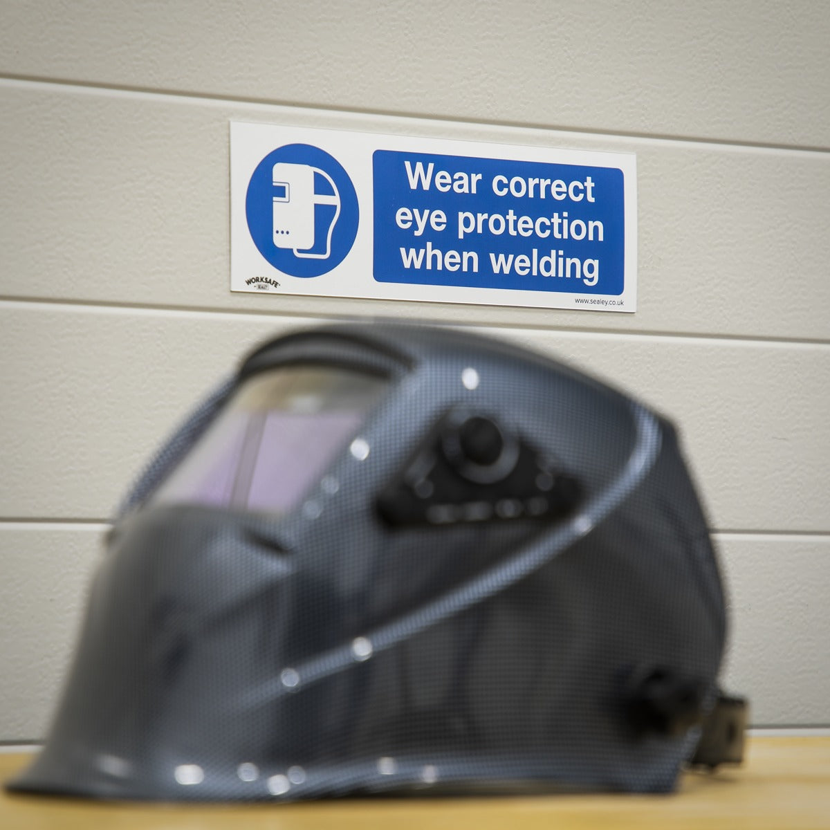 Worksafe Wear Eye Protection When Welding Safety Sign - Rigid Plastic SS54P1
