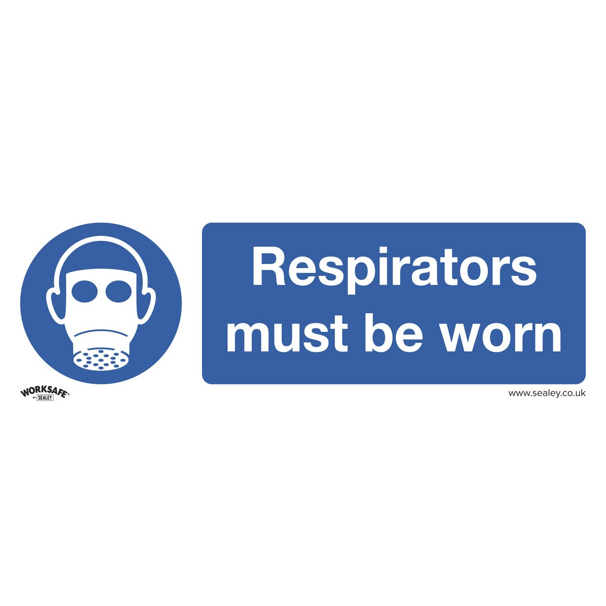 Worksafe Respirators Must Be Worn Safety Sign - Rigid Plastic SS56P1
