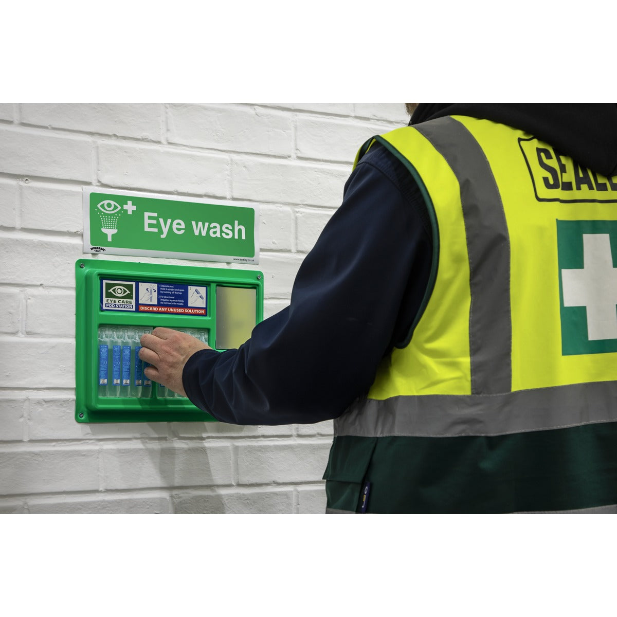 Worksafe Eye Wash Safety Sign - Self-Adhesive Vinyl SS58V1
